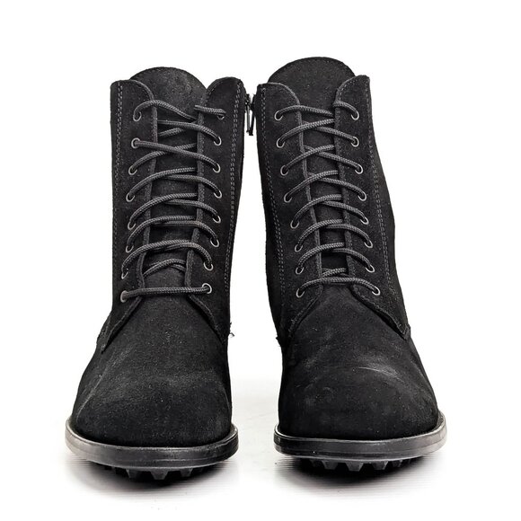 La Canadienne Savanna Black Suede Waterproof Lace-up Zip Ankle Boots sz 10 - Picture 3 of 7